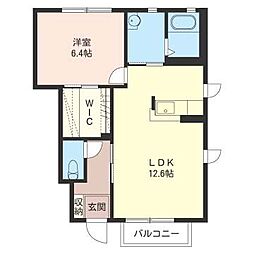 リヴェールA 1LDKの間取図画像