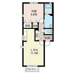 フオルトウーナ 1LDKの間取図画像