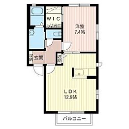 サン・テラス大木 1LDKの間取図画像