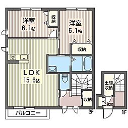 エクセラン2 2LDKの間取図画像