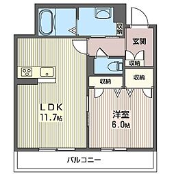 ヴィラーチェ1 1LDKの間取図画像
