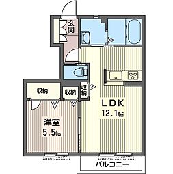 サンイーストテクノA 1LDKの間取図画像