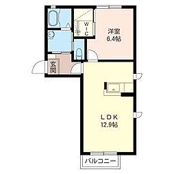 グリーン・ヴィラG 1LDKの間取図画像
