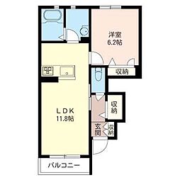 ビューフォーズ 1LDKの間取図画像