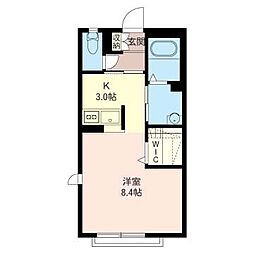 センターヒル 1Kの間取図画像