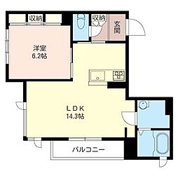 ラ・セーヴル 1LDKの間取図画像