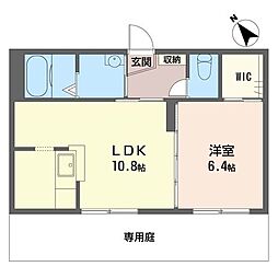 ホワイトウイング 1LDKの間取図画像