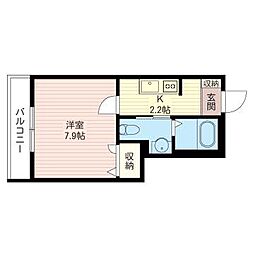 ノトル・シャトー・ルエスト 1Kの間取図画像