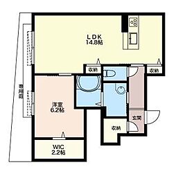 レストフォレストA 1LDKの間取図画像