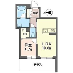 アクシズ 1LDKの間取図画像