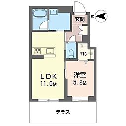アクシズ 1LDKの間取図画像