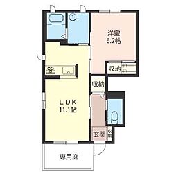 Ｓｏｌｅ・Ｃａｌａｎｔｅ 1階1LDKの間取り