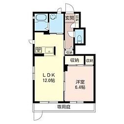 メリーアイランド3 1LDKの間取図画像