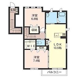 ボンヌ・シャンス2 2LDKの間取図画像