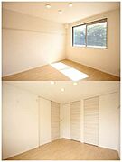 【洋室】壁にはハンガーフックが付いており、普段よく着る服などを掛けることが出来ます。寝室に適したお部屋です。寝室に適したお部屋です。