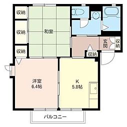 メイクシティA 2Kの間取図画像