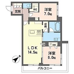ドエルアーバンII 00201 2階2LDKの間取り