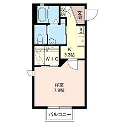 フェリーチェ・グーフォ 1Kの間取図画像