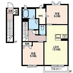 ヴィヴィッド 2LDKの間取図画像
