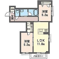 quatresaisons 2LDKの間取図画像