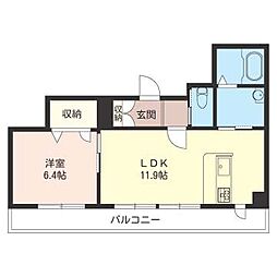 リアン 1LDKの間取図画像