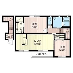 ヴィータ・ヴァロール 2LDKの間取図画像