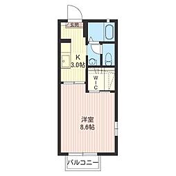 ペイサージュ北 1Kの間取図画像