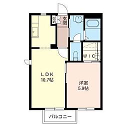 パレスコート 1LDKの間取図画像