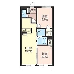 メゾン・グランドゥール 2LDKの間取図画像