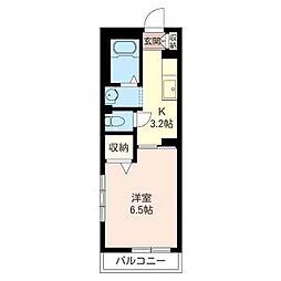 サンクレスト清水 1Kの間取図画像