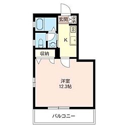 メゾン・フォンテーヌ 1Kの間取図画像