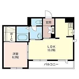 ソレム2橘 1LDKの間取図画像
