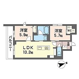 リヴィオンハウス 2LDKの間取図画像