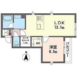 マーサ日吉 1LDKの間取図画像