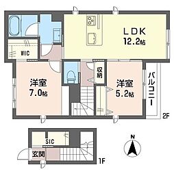 マーサ日吉 2LDKの間取図画像