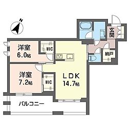 リアン ブルーム 2LDKの間取図画像