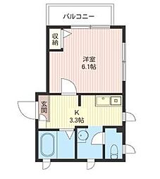 ルアナハレ 1Kの間取図画像