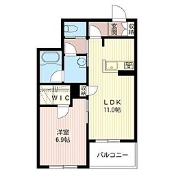エバーグリーン野沢 1LDKの間取図画像