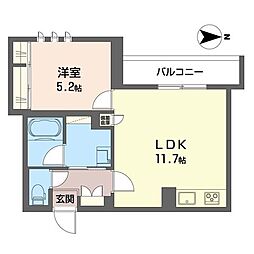 LaCiero中目黒 1LDKの間取図画像