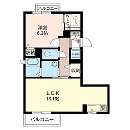 サンヒルズ光陽 3階1LDKの間取り