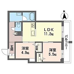 (仮称)板橋区桜川2丁目シャーメゾン 2LDKの間取図画像
