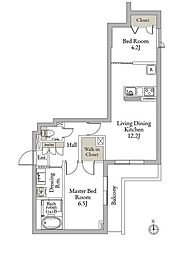 プルーム レジデンス 上板橋 2LDKの間取図画像