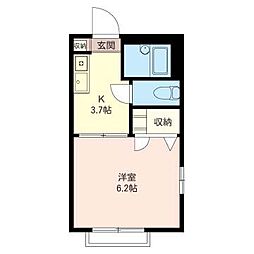 ドミール・ノワ 1Kの間取図画像