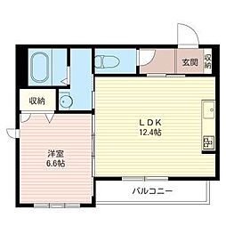 プリムローズ経堂 1LDKの間取図画像