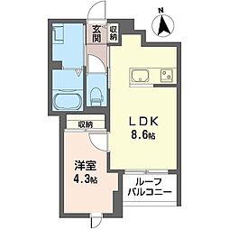ロータス下北沢 1LDKの間取図画像