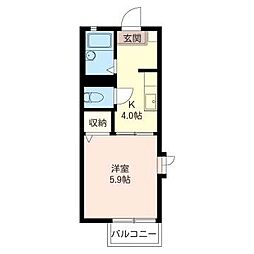 ディアス幡ヶ谷 1Kの間取図画像