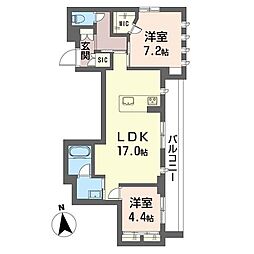ALIVIO世田谷代田 2LDKの間取図画像