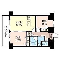 シャーメゾンステージ日野 2LDKの間取図画像