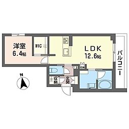 アルフラット 1LDKの間取図画像