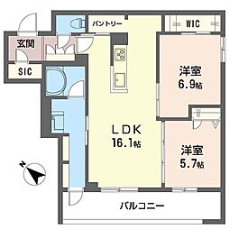 クアドリフォリオ浦和美園 2LDKの間取図画像